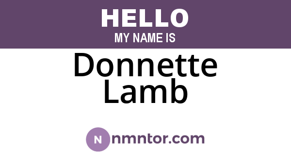 Donnette Lamb