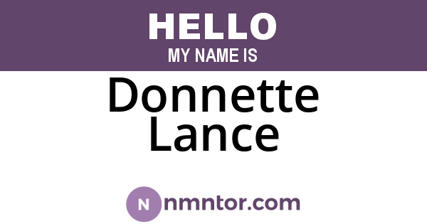 Donnette Lance