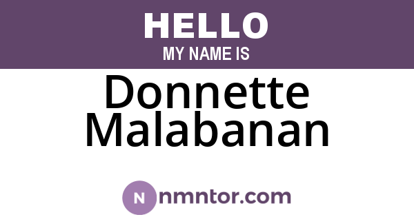 Donnette Malabanan