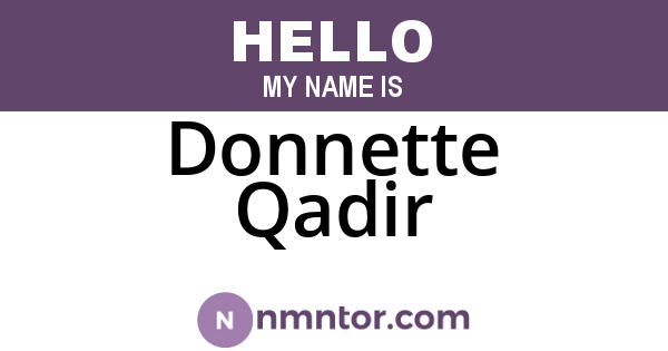 Donnette Qadir