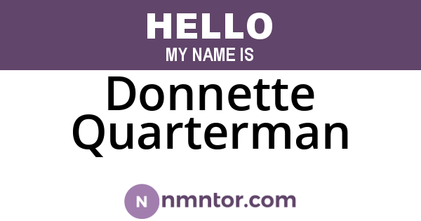 Donnette Quarterman