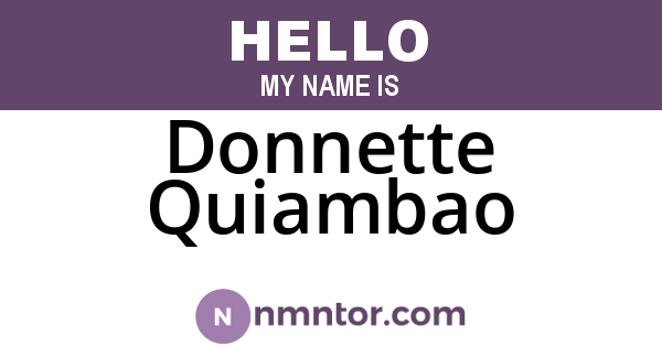 Donnette Quiambao
