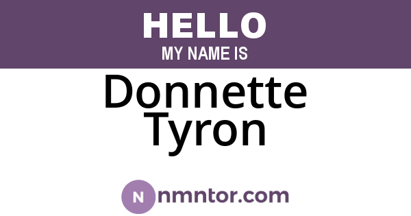 Donnette Tyron