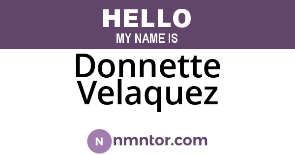 Donnette Velaquez