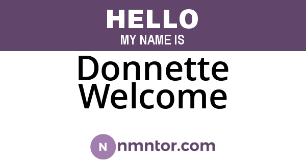 Donnette Welcome