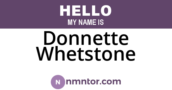 Donnette Whetstone