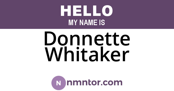 Donnette Whitaker