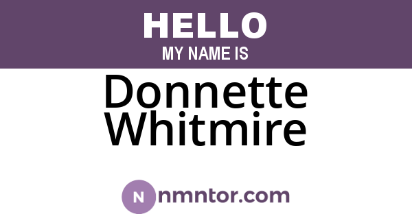 Donnette Whitmire