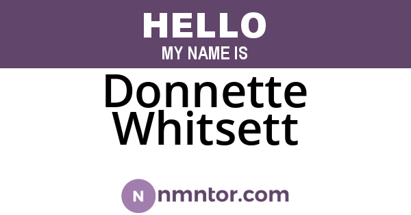 Donnette Whitsett