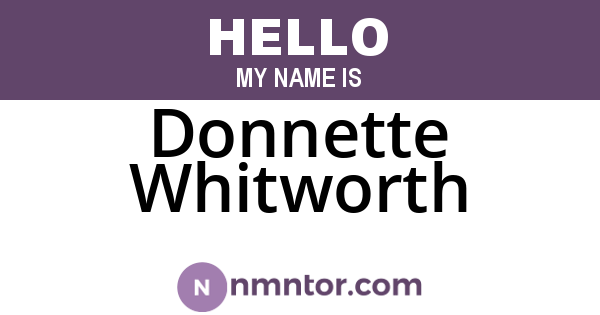 Donnette Whitworth