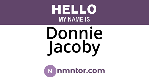 Donnie Jacoby