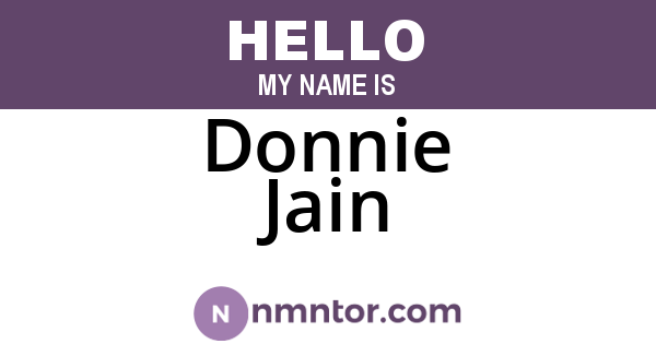 Donnie Jain