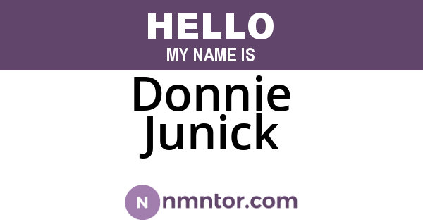 Donnie Junick