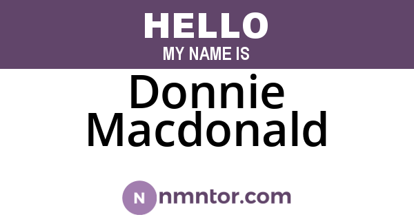 Donnie Macdonald