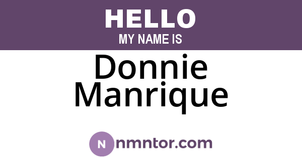 Donnie Manrique