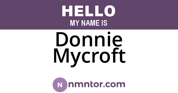 Donnie Mycroft