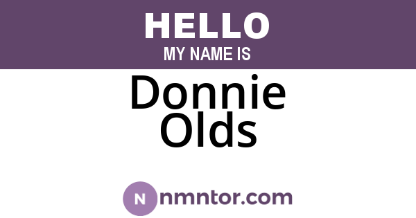 Donnie Olds
