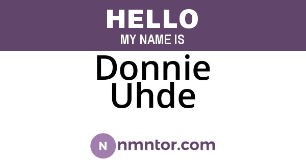Donnie Uhde