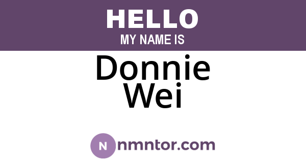 Donnie Wei