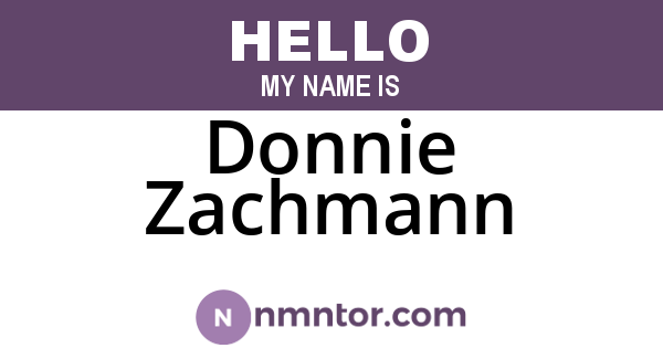 Donnie Zachmann