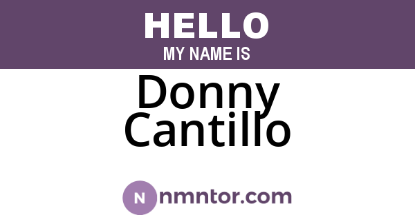Donny Cantillo