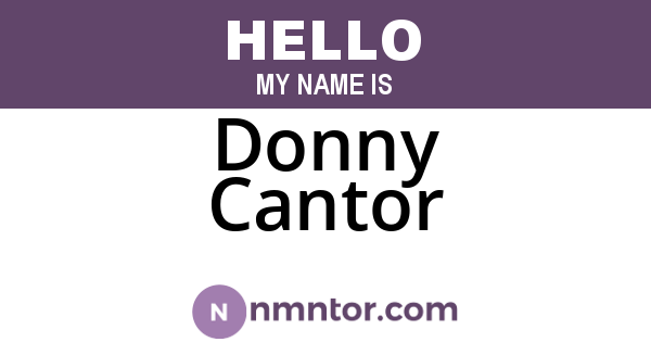Donny Cantor