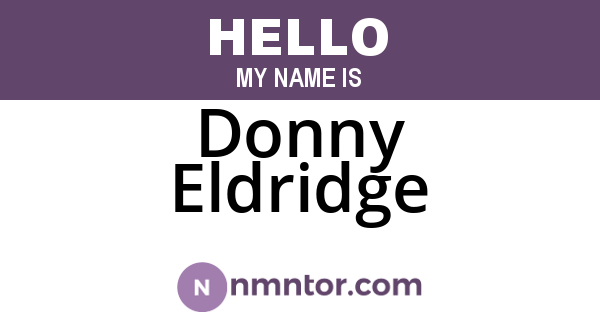 Donny Eldridge
