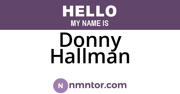 Donny Hallman