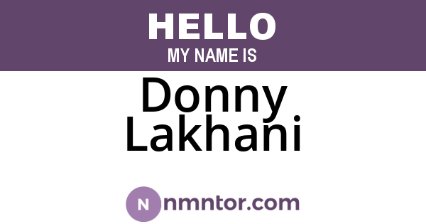 Donny Lakhani