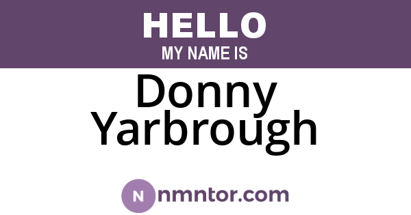 Donny Yarbrough
