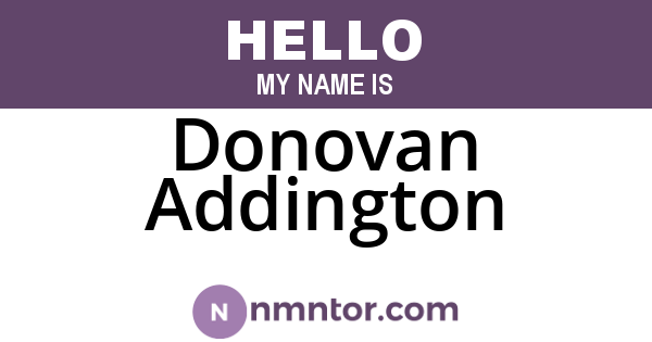 Donovan Addington
