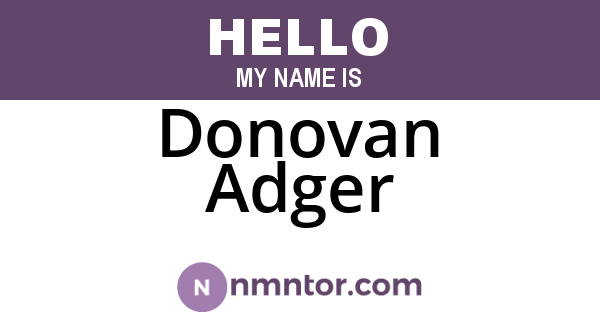 Donovan Adger