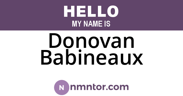 Donovan Babineaux