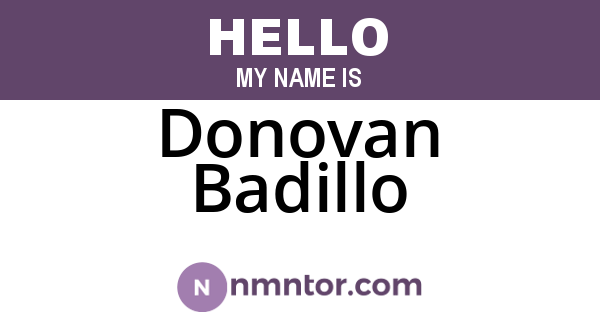 Donovan Badillo