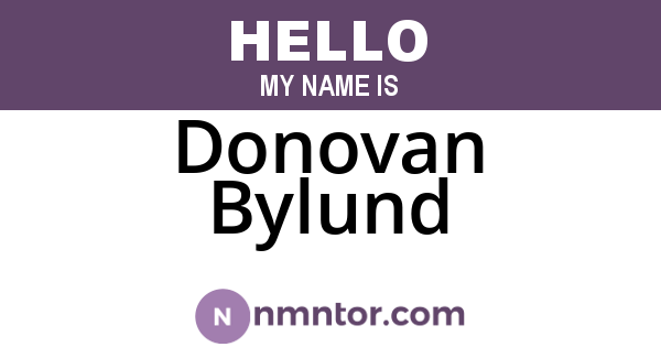 Donovan Bylund