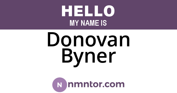 Donovan Byner