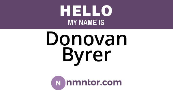 Donovan Byrer