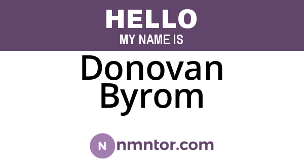 Donovan Byrom