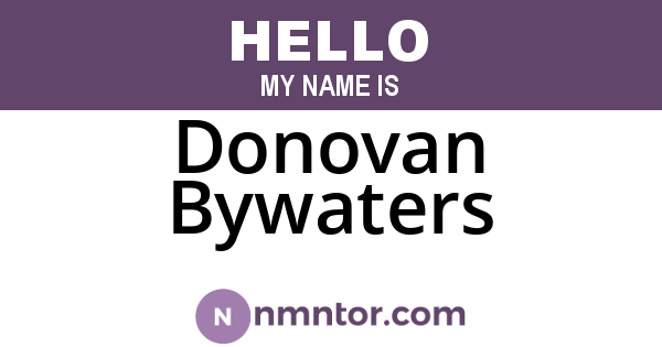 Donovan Bywaters