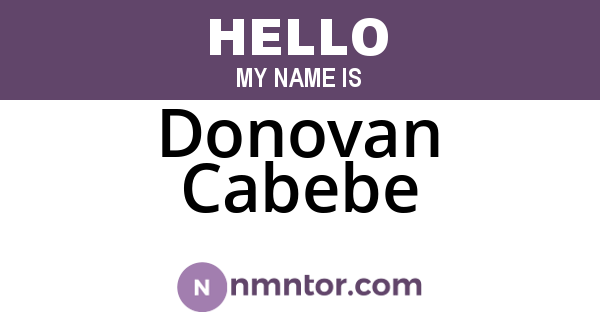 Donovan Cabebe