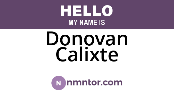 Donovan Calixte
