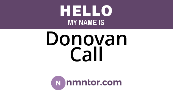 Donovan Call