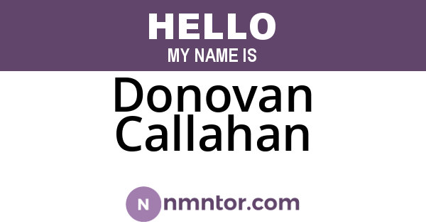 Donovan Callahan