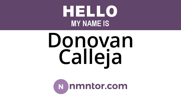 Donovan Calleja
