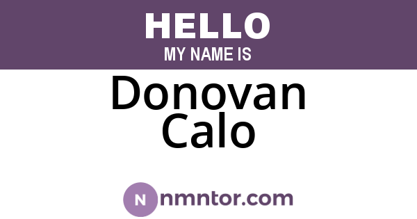 Donovan Calo