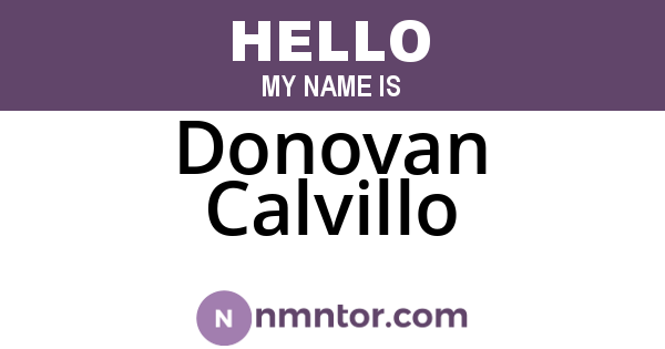 Donovan Calvillo