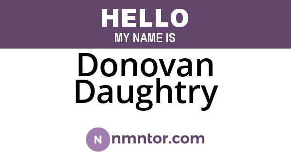 Donovan Daughtry