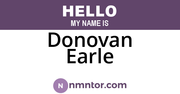 Donovan Earle