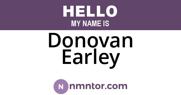 Donovan Earley