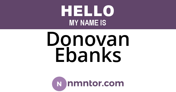 Donovan Ebanks